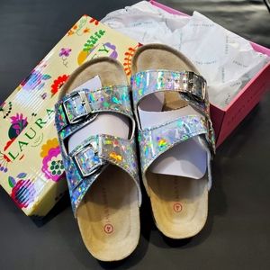 Silver Holographic Sandals